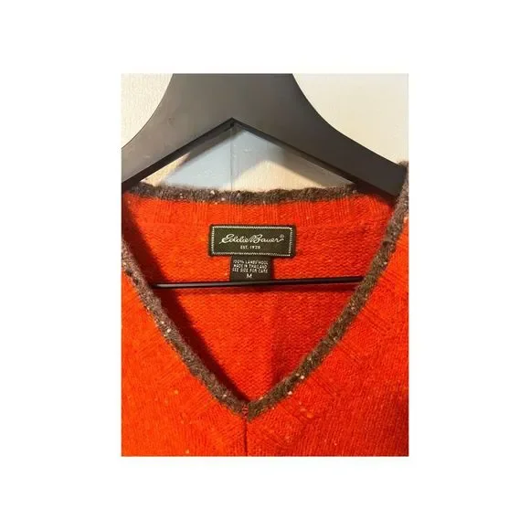 Eddie Bauer Southwest Lambswool Burnt Orange Women’s Medium - Picture 3 of 7
